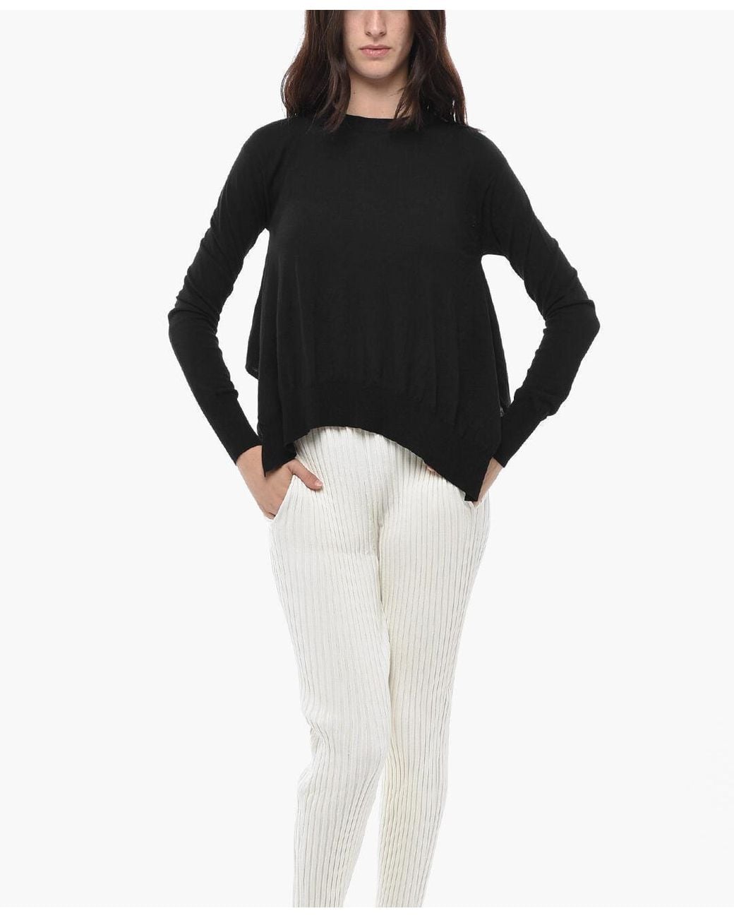 Stella McCartney Black Oversized Crewneck Sweater
