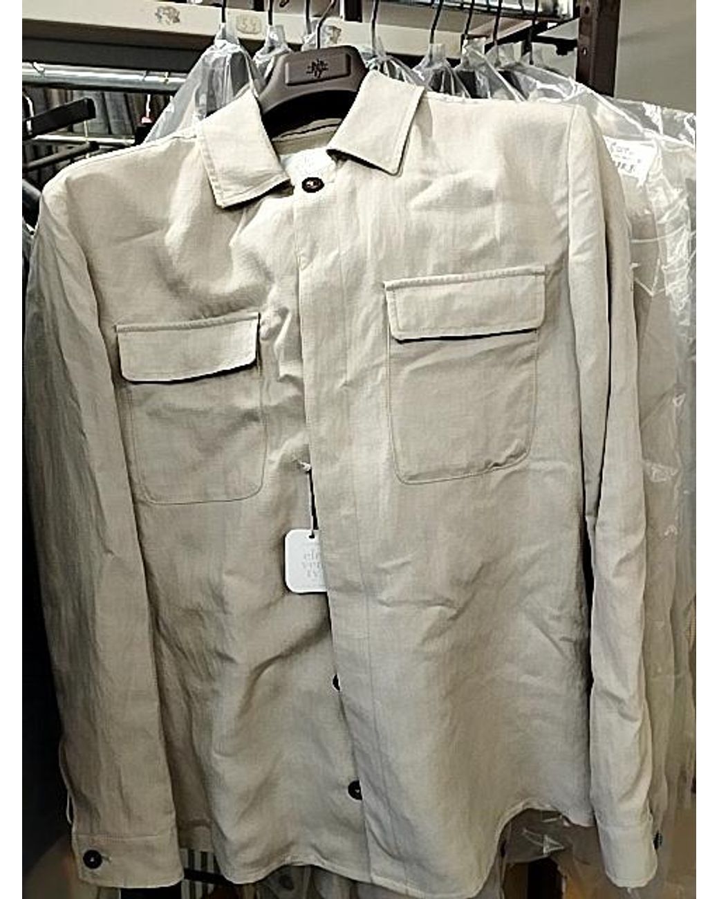 Eleventy White Flap-Pocket Shirt Jacket for men