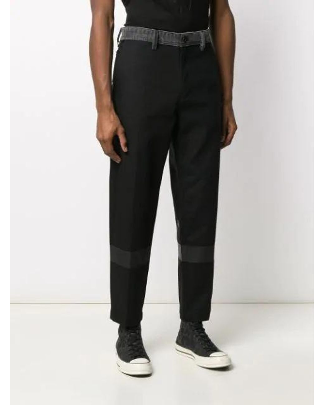 DIESEL Black Relaxed Fit Tailored Pants for men