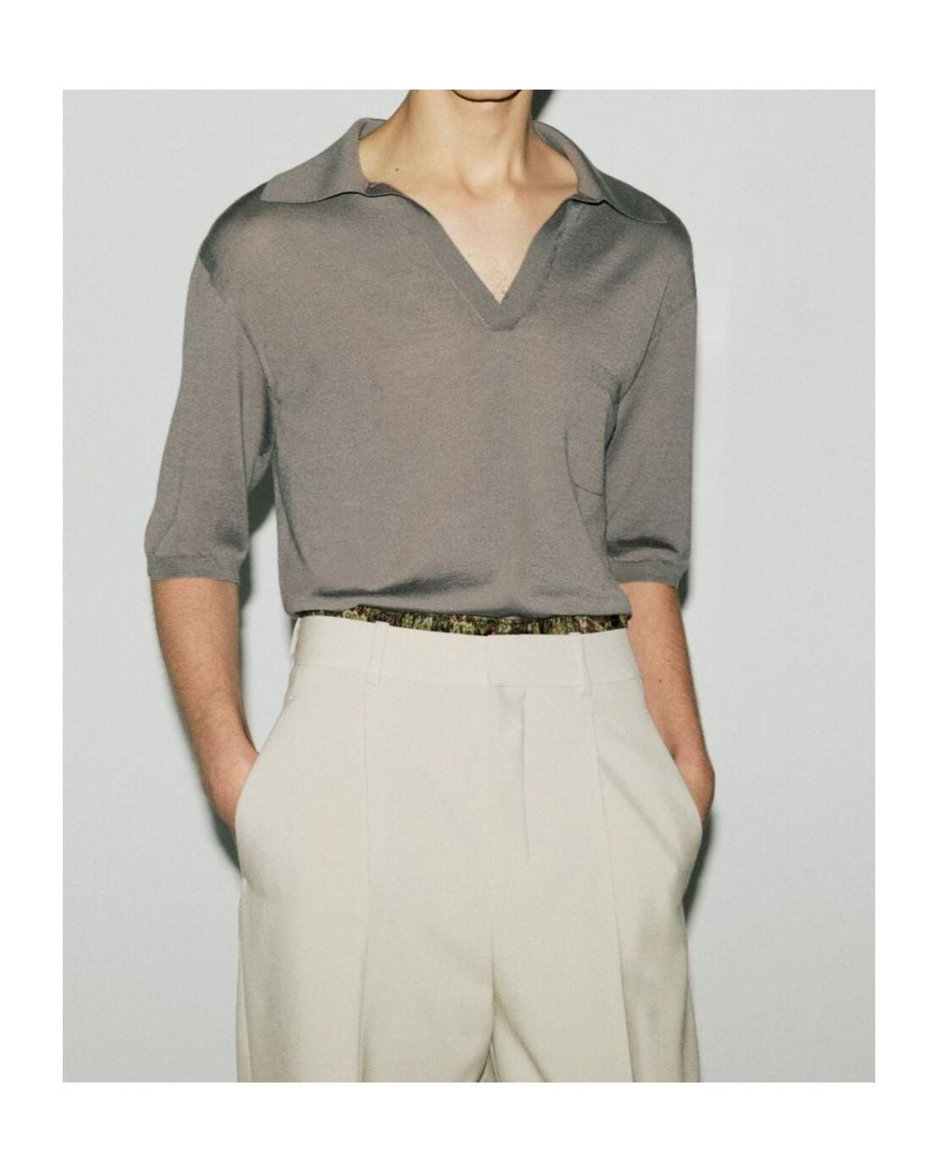 Saint Laurent Gray Saint Laone Sizerent Polo Shirt for men
