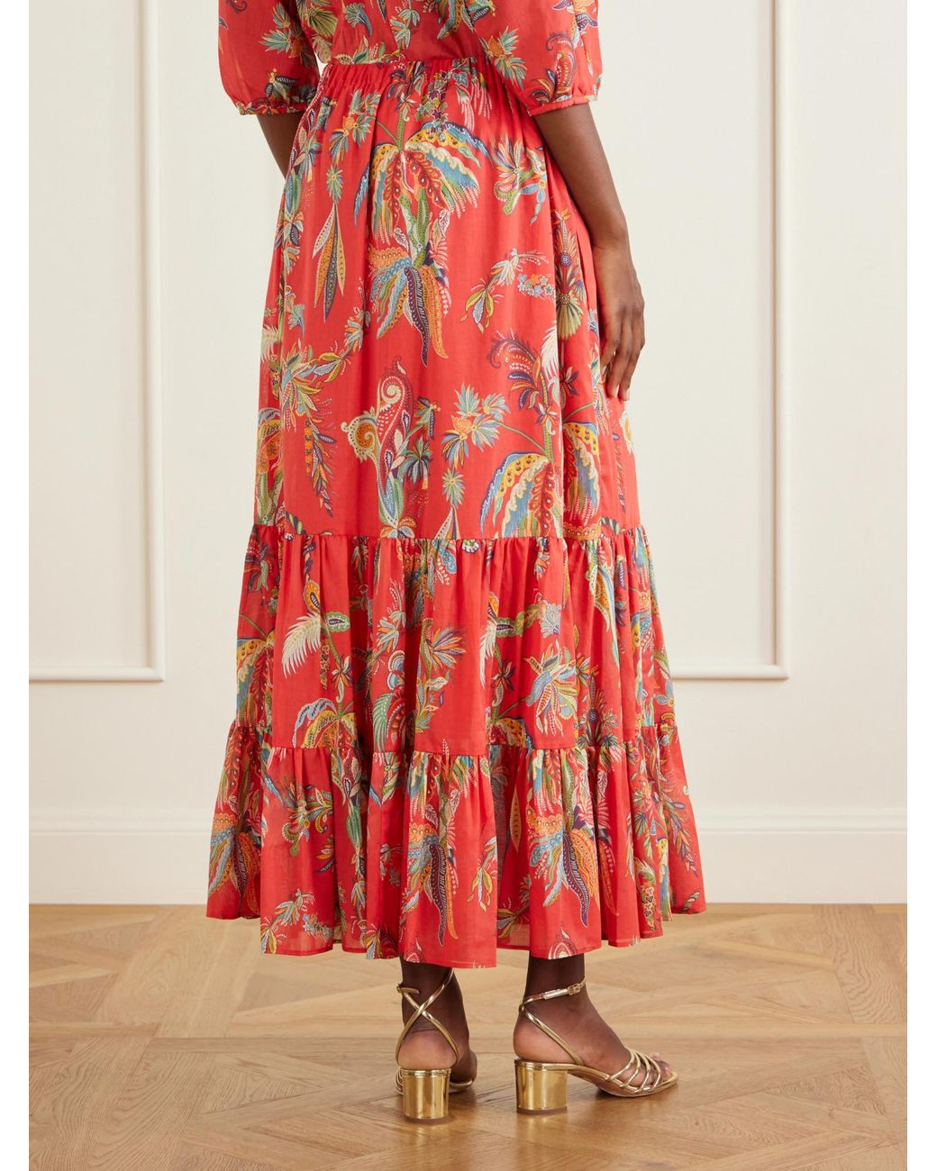 Etro Tiered Printed Cotton Maxi Skirt