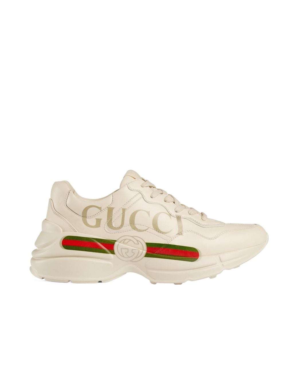 Gucci White Rhyton Sneakers