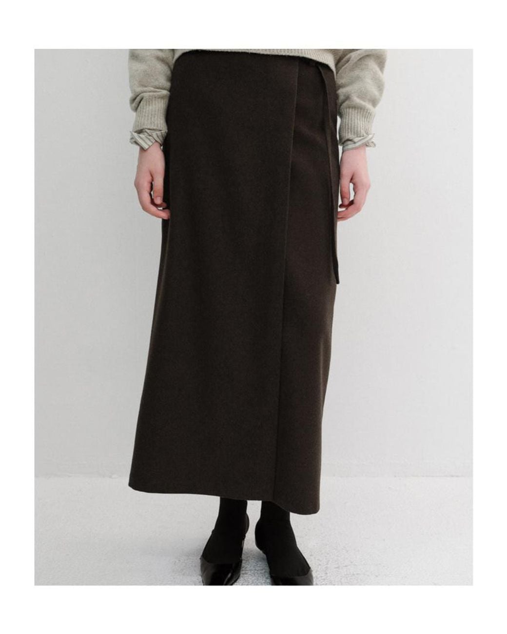 DUNST Brown Maxi Wrap Skirt