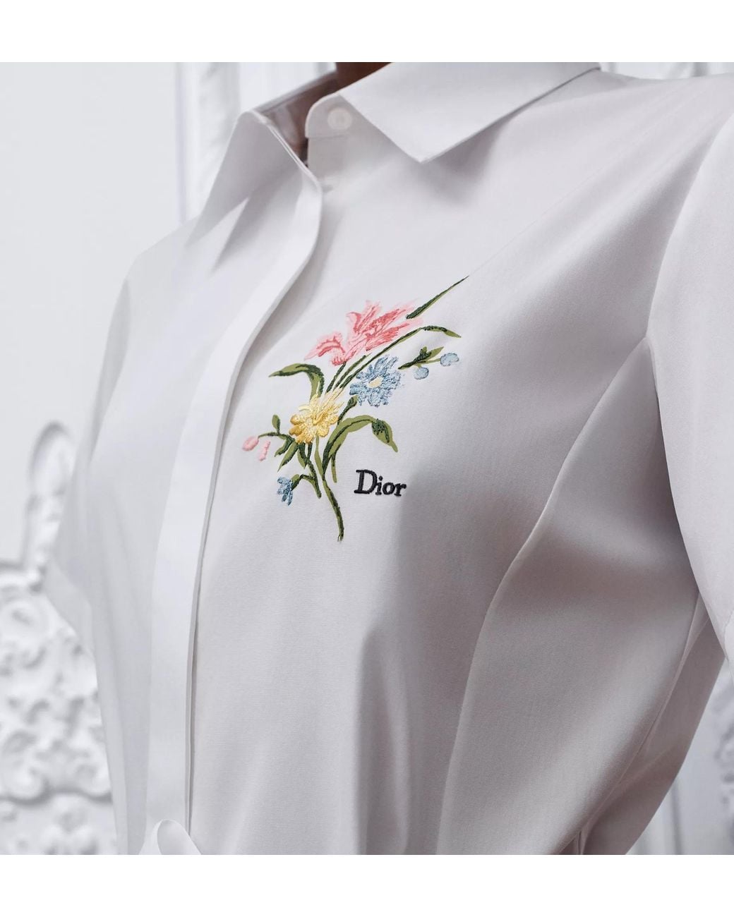 Dior Gray Short-Sleeved Dress