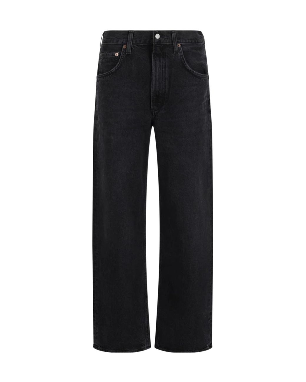 Agolde Black Five-Pocket Denim Trousers