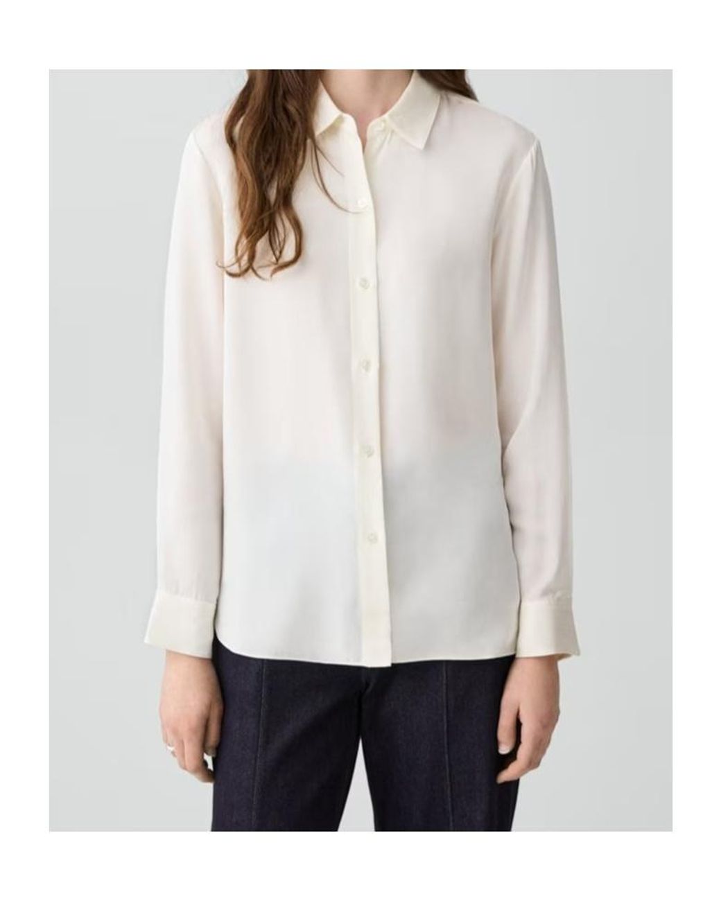Theory White Long-Sleeved Shirt