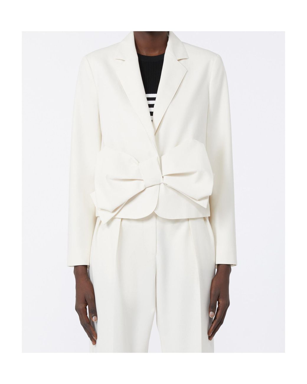 Max Mara White Cotton Twill Cropped Jacket