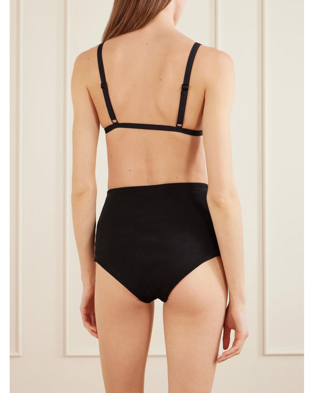 Staud Black Myra Bikini Top