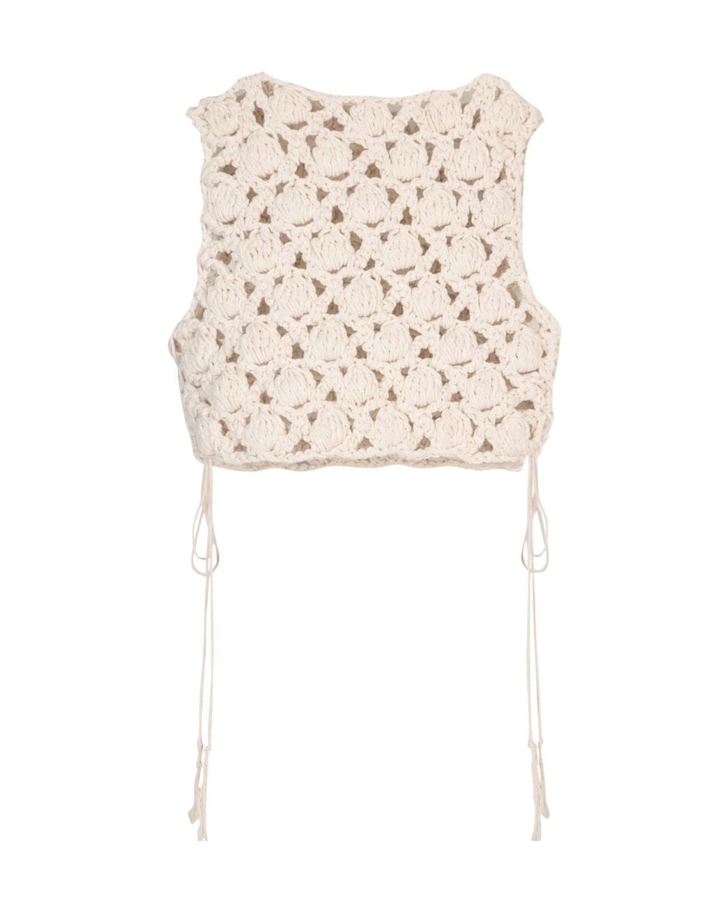 Balmain White Crochet Top