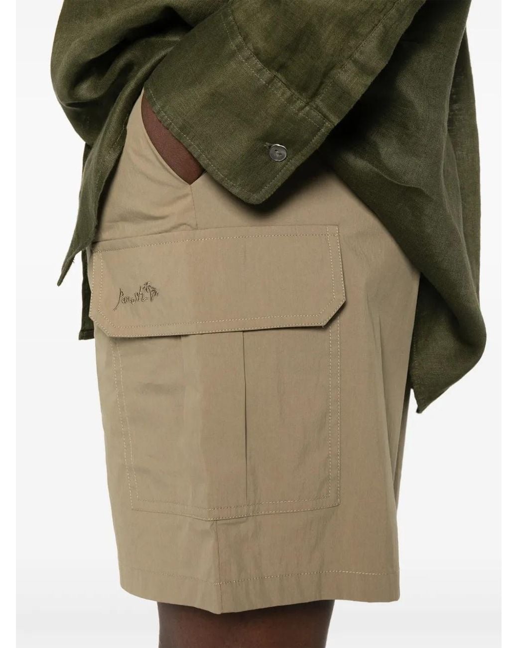 P.A.R.O.S.H. Natural Ninja Cargo Shorts