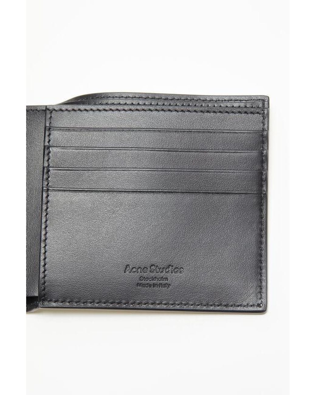 Acne Black Logo Printed Folded Wallet for men