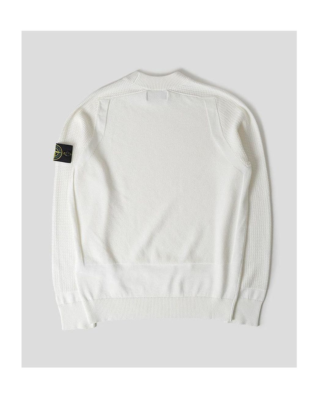 Stone Island White Logo Patch Knitted Jumper for men