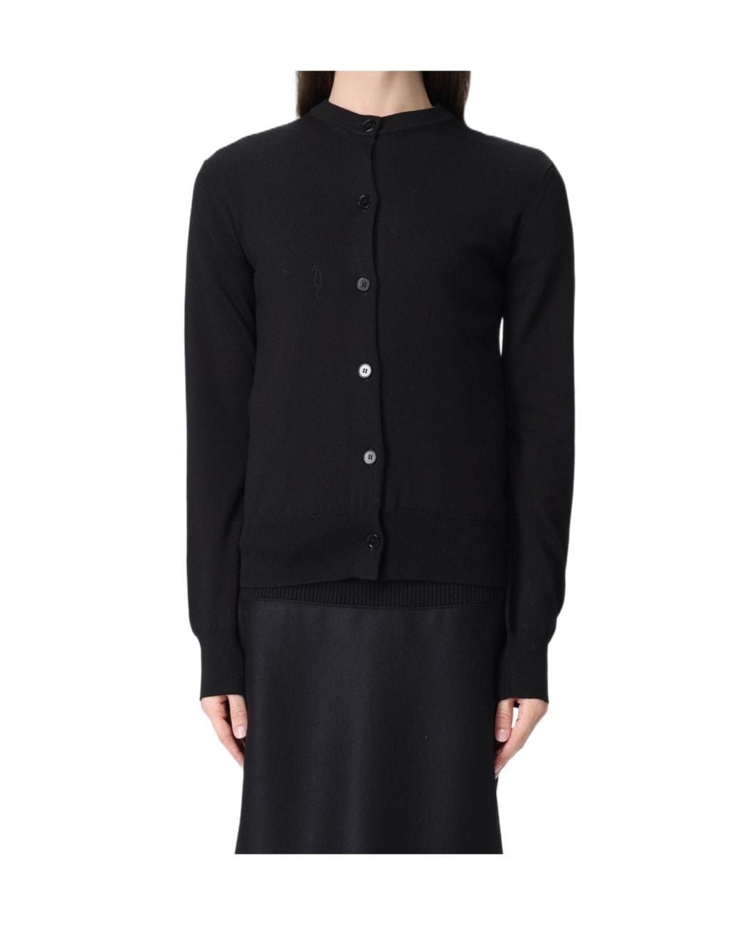 Jil Sander Black Long-Sleeved Knitted Cardigan
