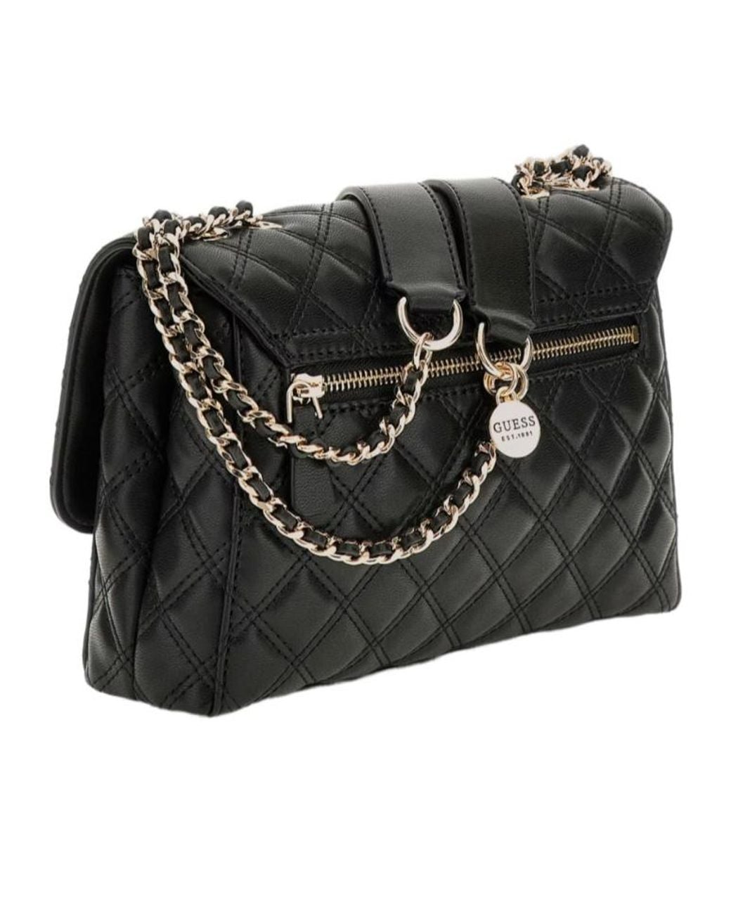 Guess Black Giully Quilted Shoulder Bag