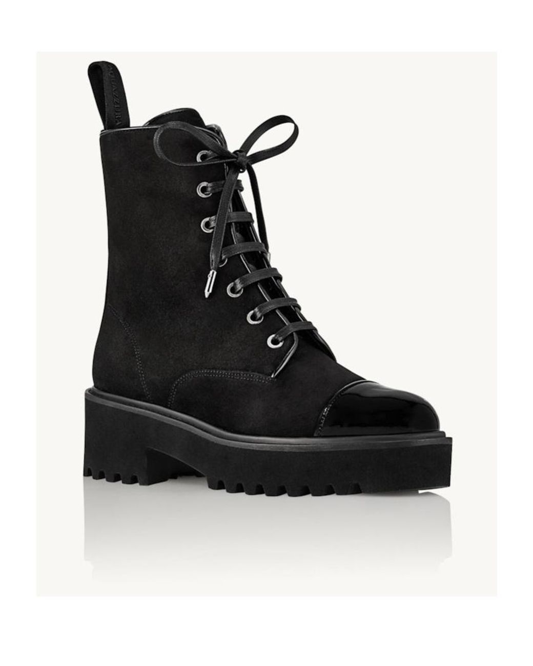 Aquazzura Black Desert Lace-Up Suede Boots