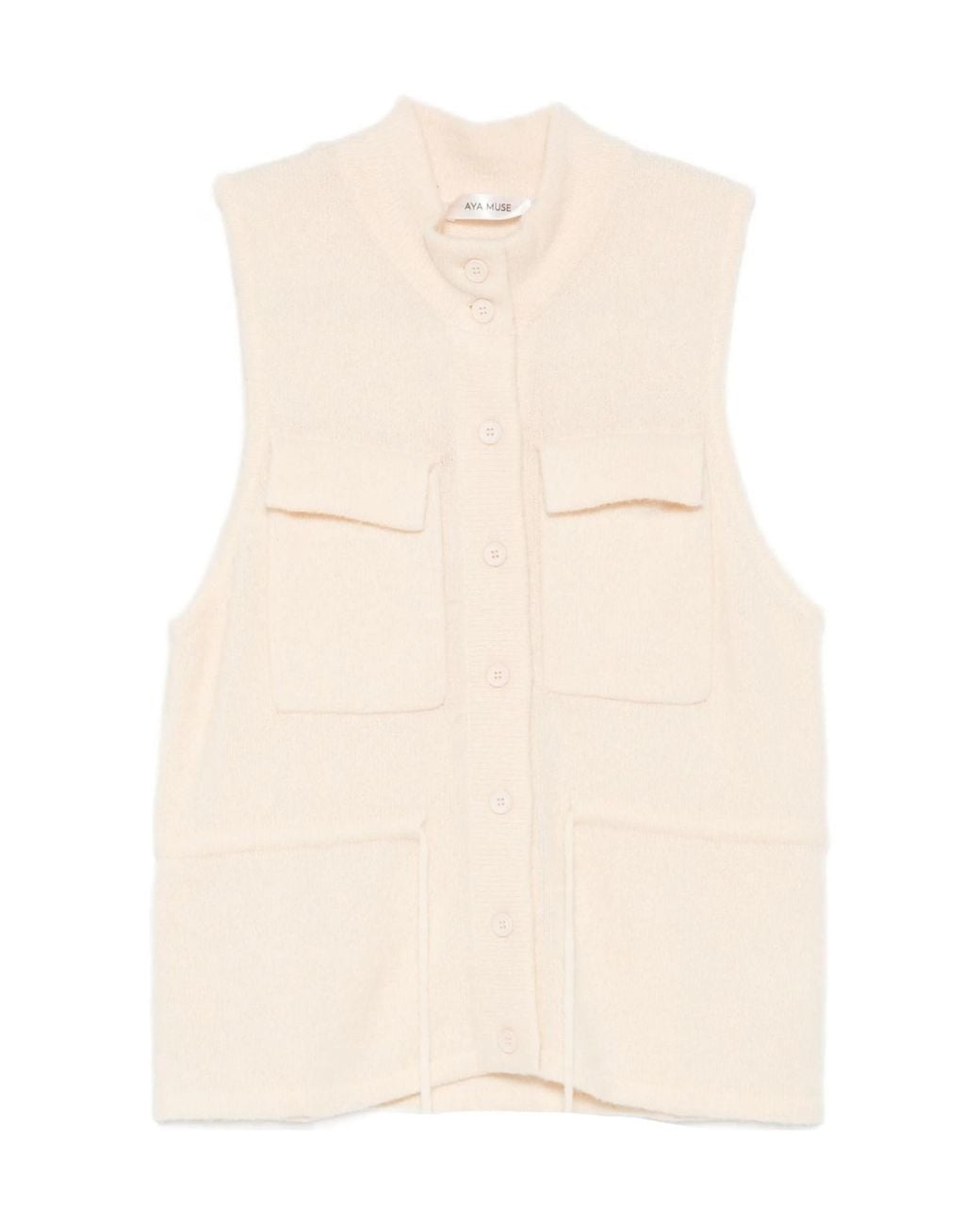 AYA MUSE Natural Flap-Pocket Button-Up Vest