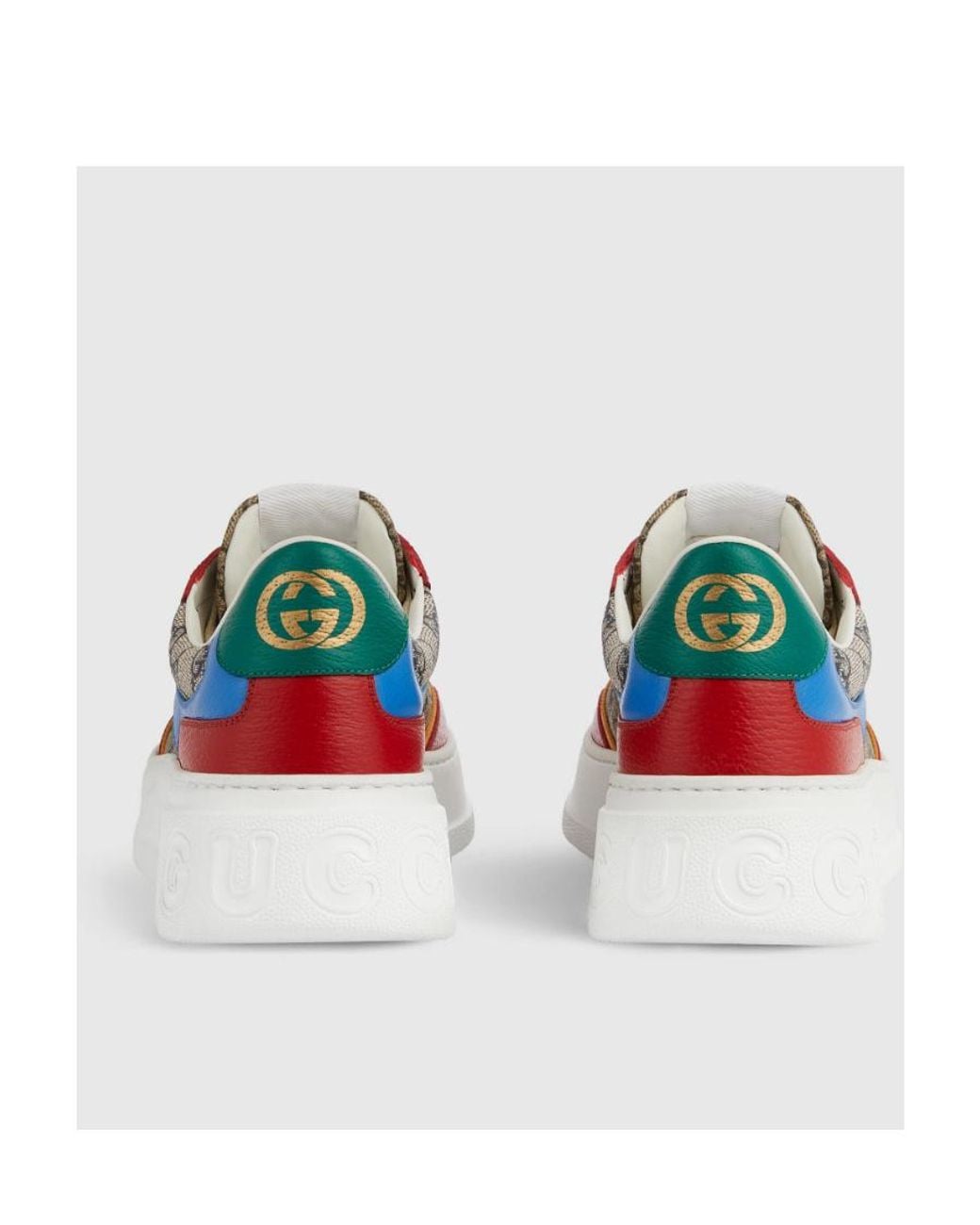Gucci Blue Gg Panelled Lace-Up Sneakers for men
