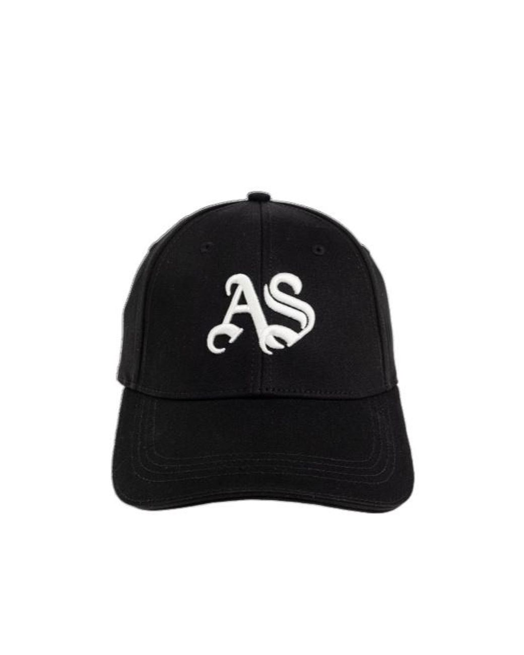 AllSaints Black Gothic Logo-Embroidered Baseball Cap for men