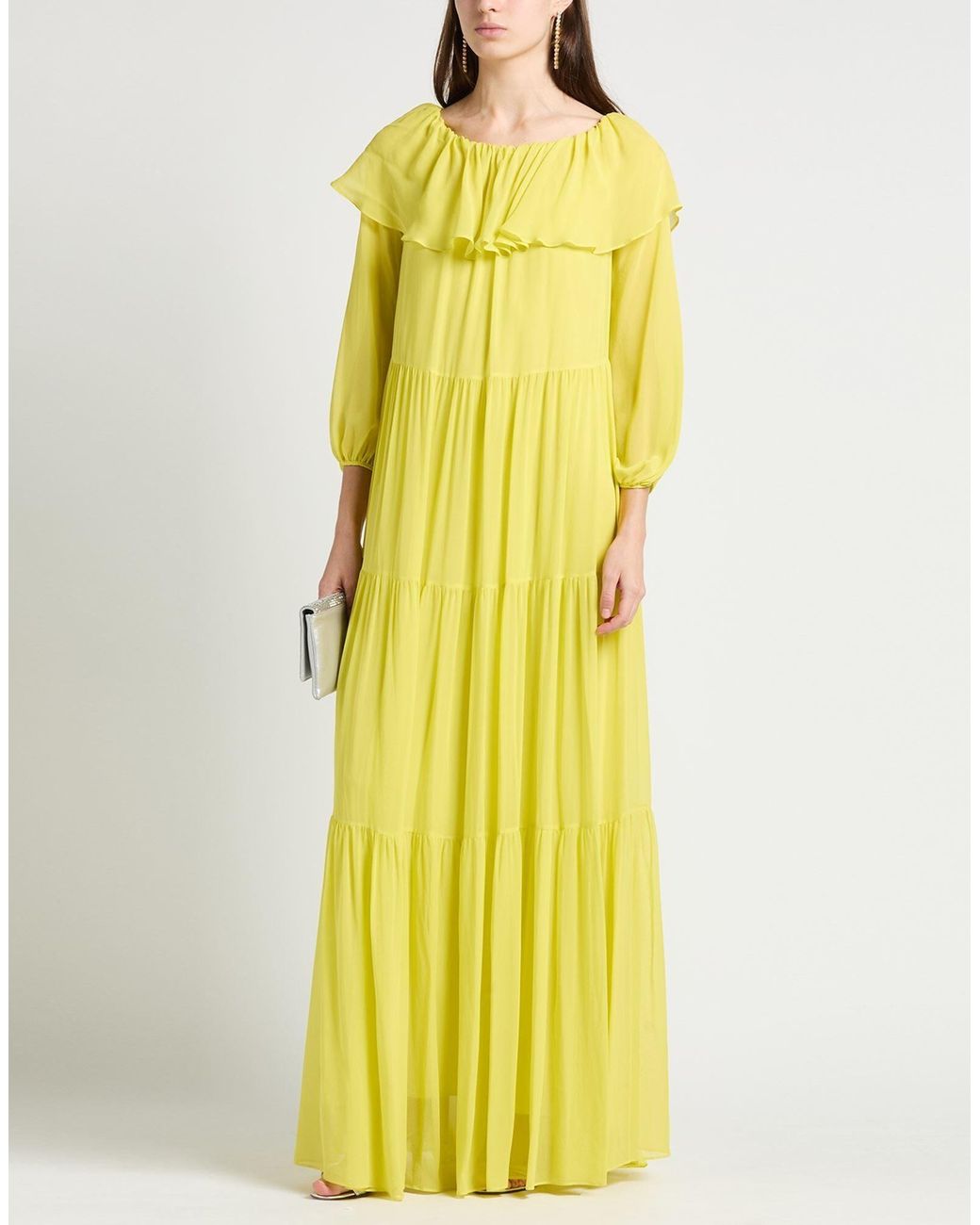 Max Mara Yellow Maxi Dress Silk