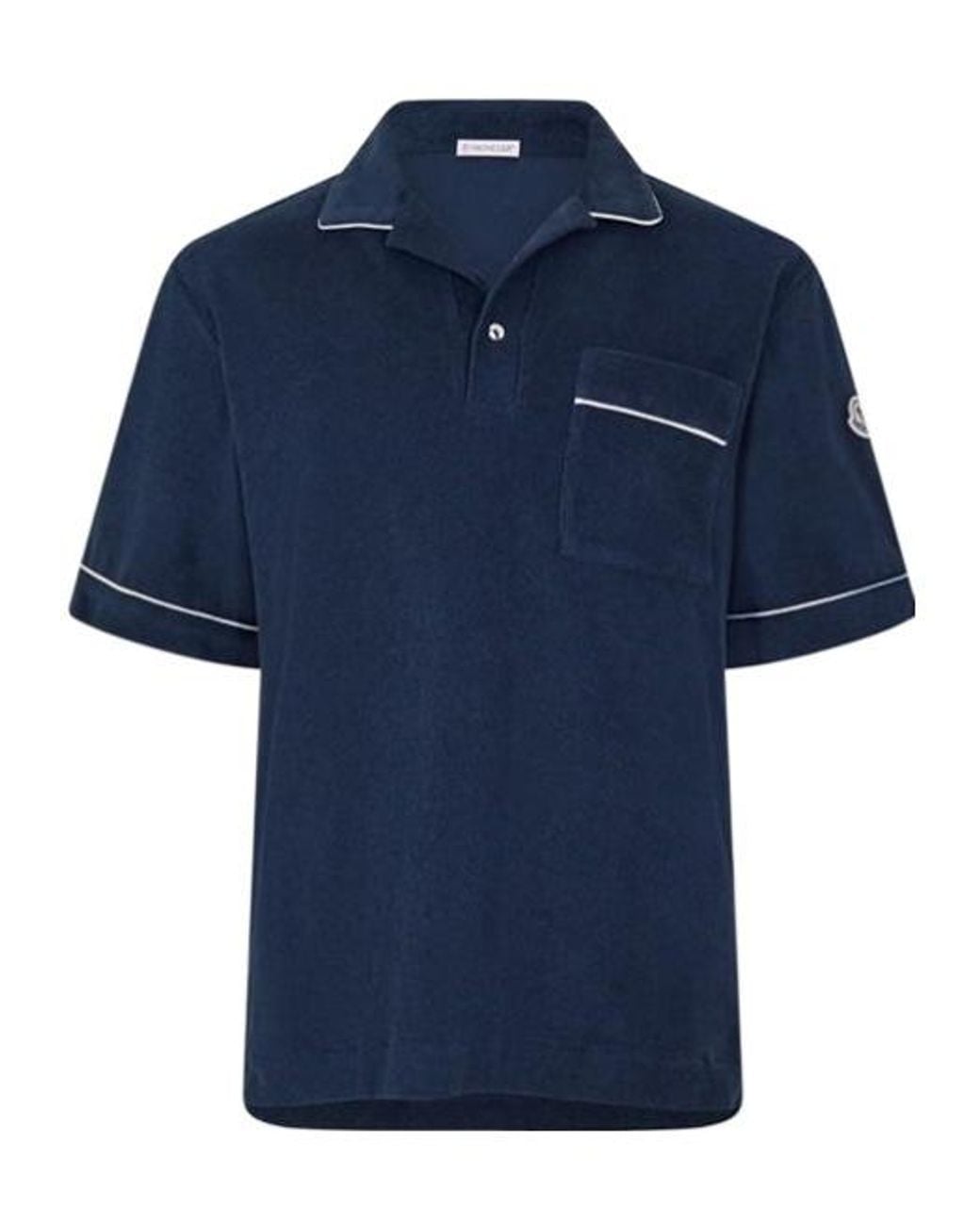 Moncler Blue Short-Sleeved Polo Shirt for men