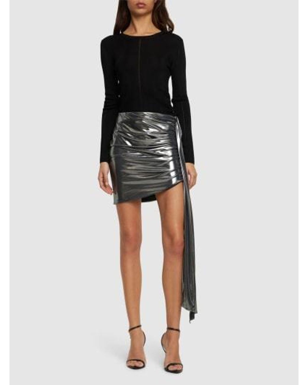 Magda Butrym Black Dropping Mini Skirt