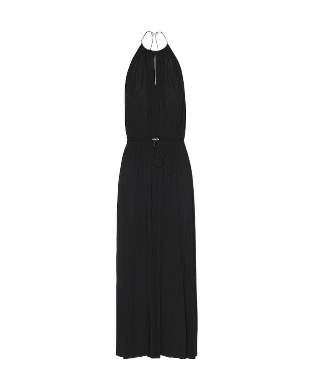 Miu Miu Black Organzine Halter Midi-Dress