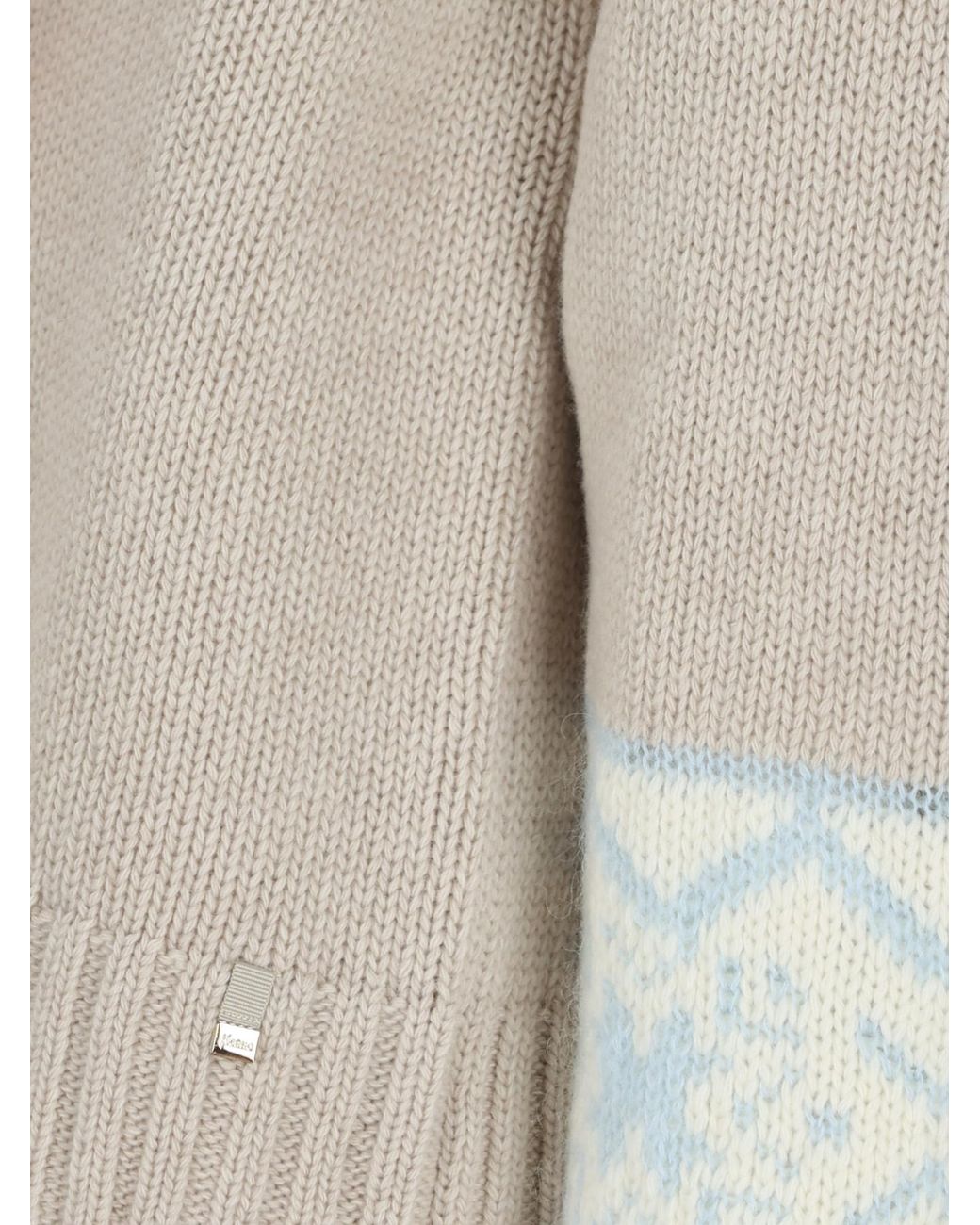 Herno Gray Fair Isle Turtleneck Knitted Sweater