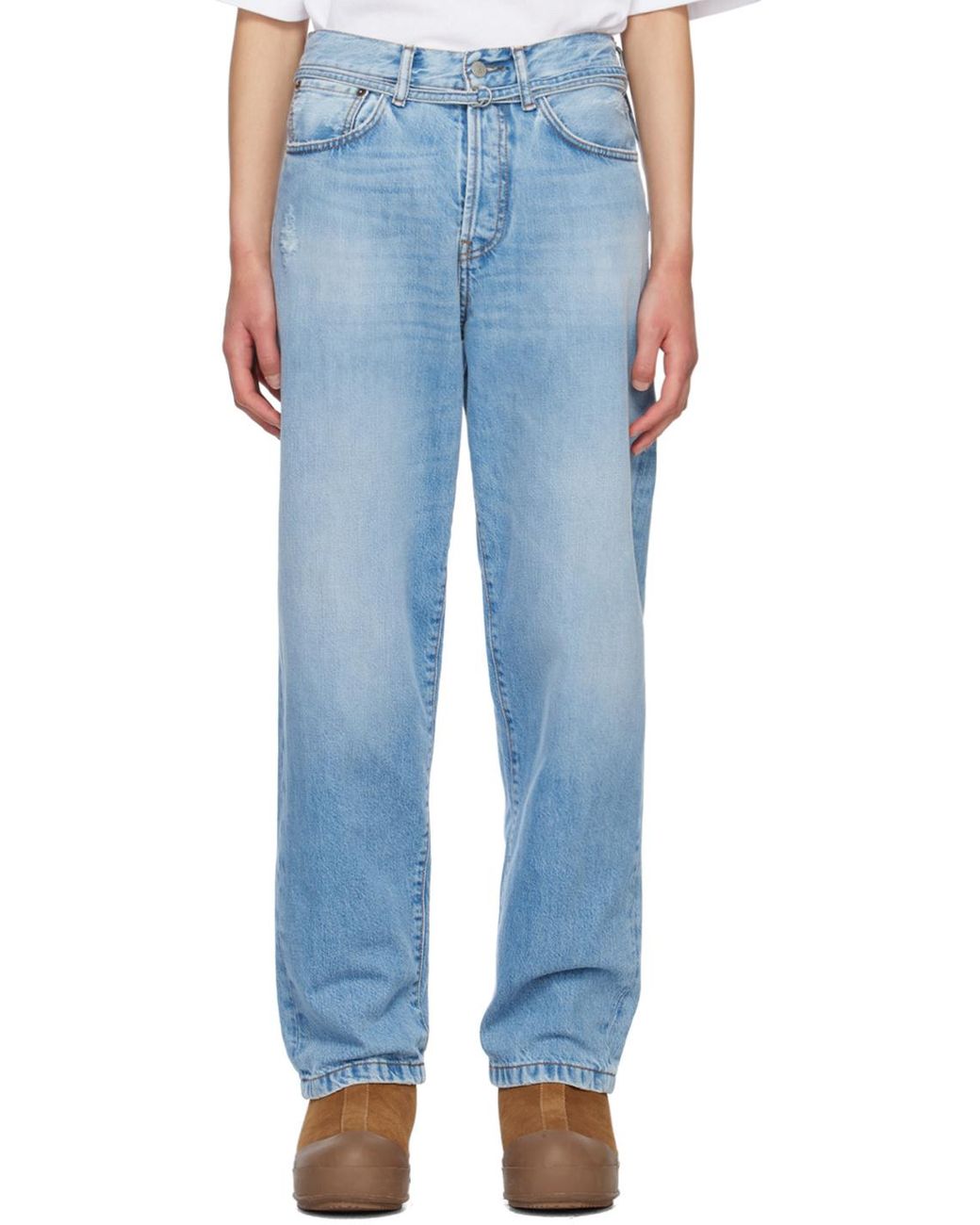 Acne Blue Loose Fit Straight Leg Jeans for men