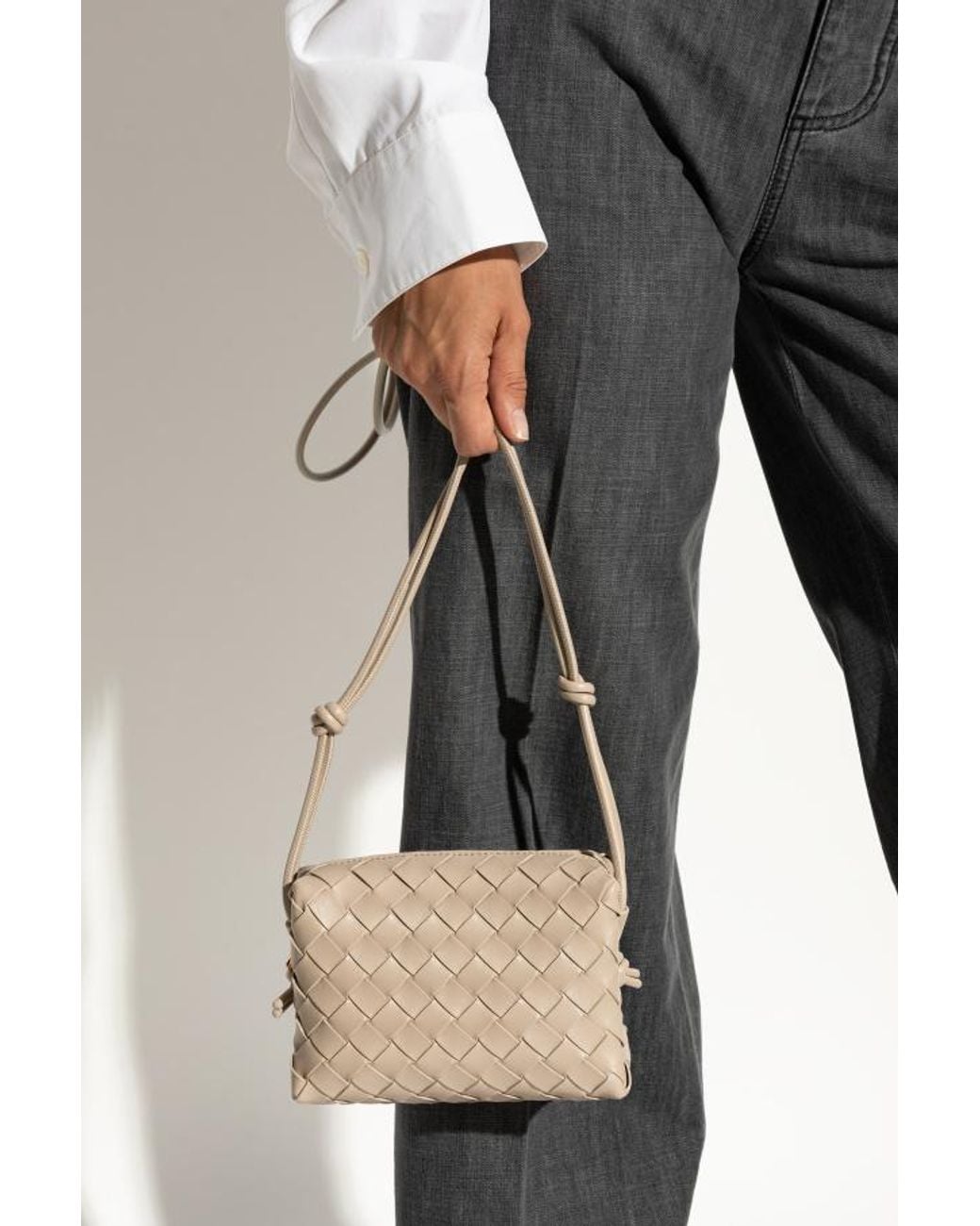 Bottega Veneta Natural Zipper Shoulder Bag