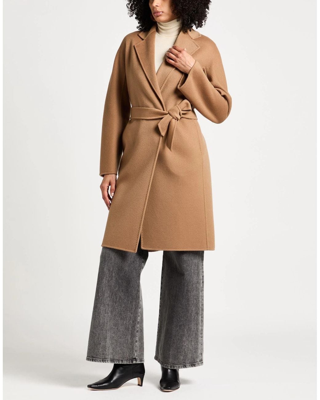 Max Mara Brown Wool Belted Coat