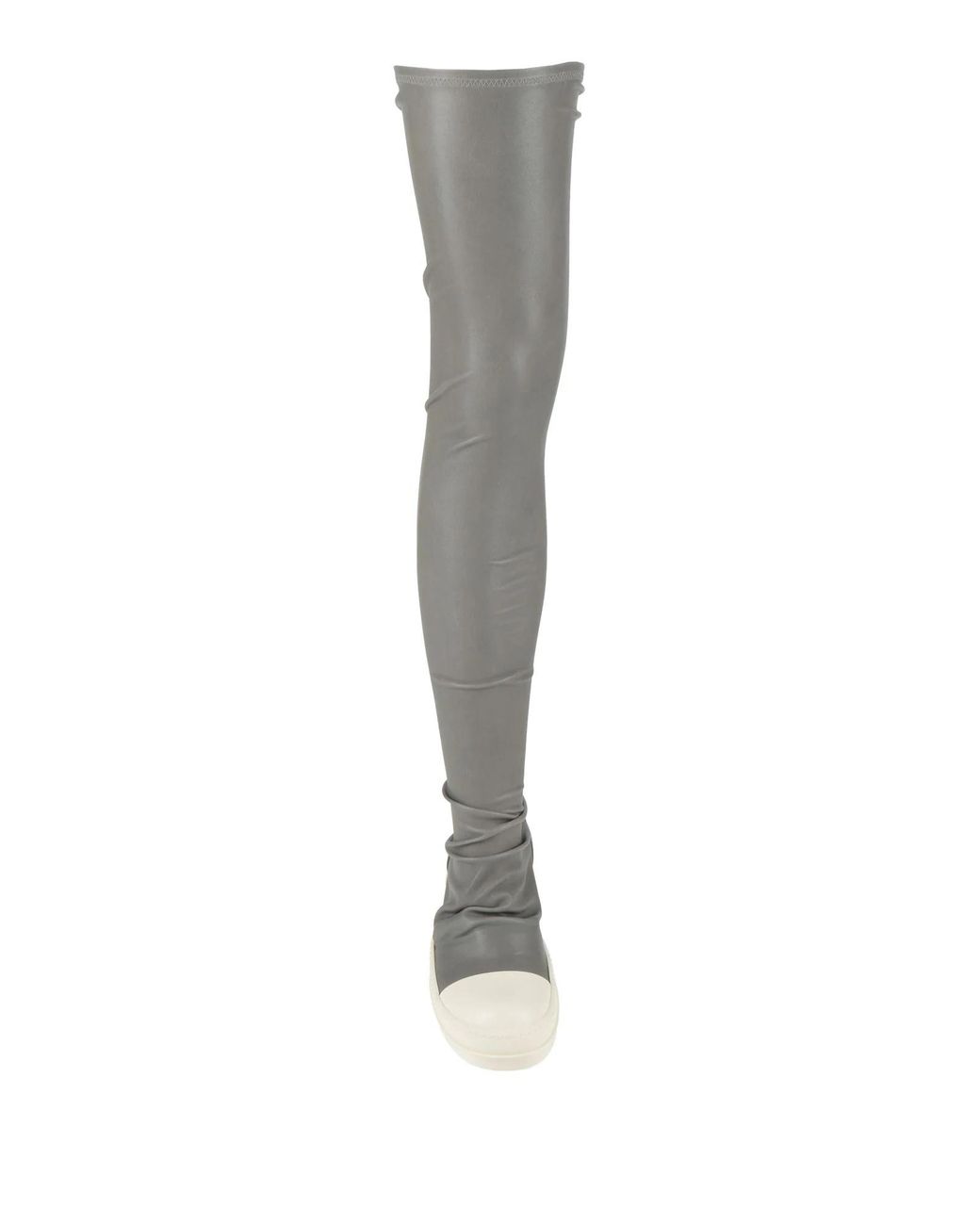 Rick Owens White Elastic Over-The-Knee Boots