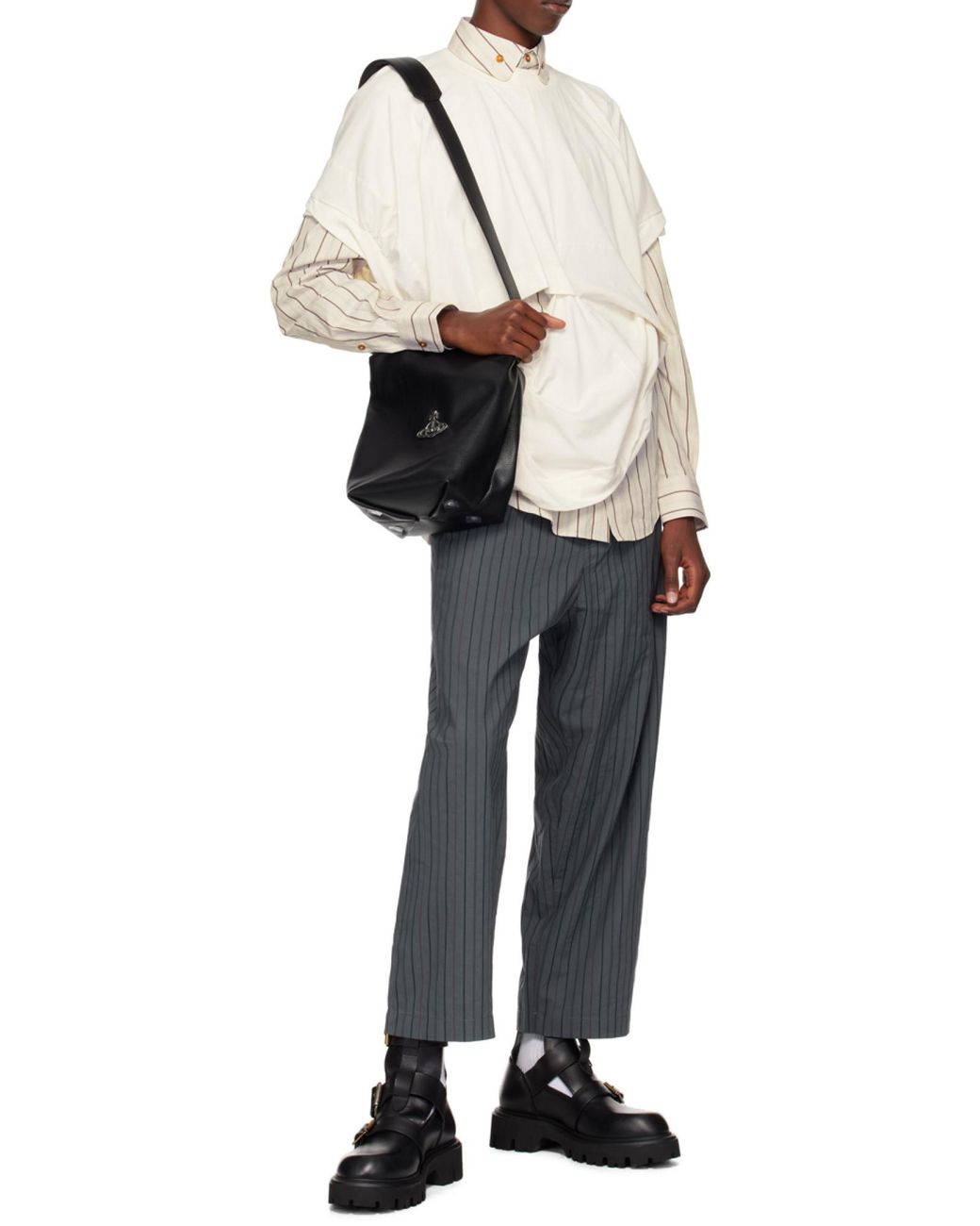 Vivienne Westwood White Logo Plaque Bucket Bag