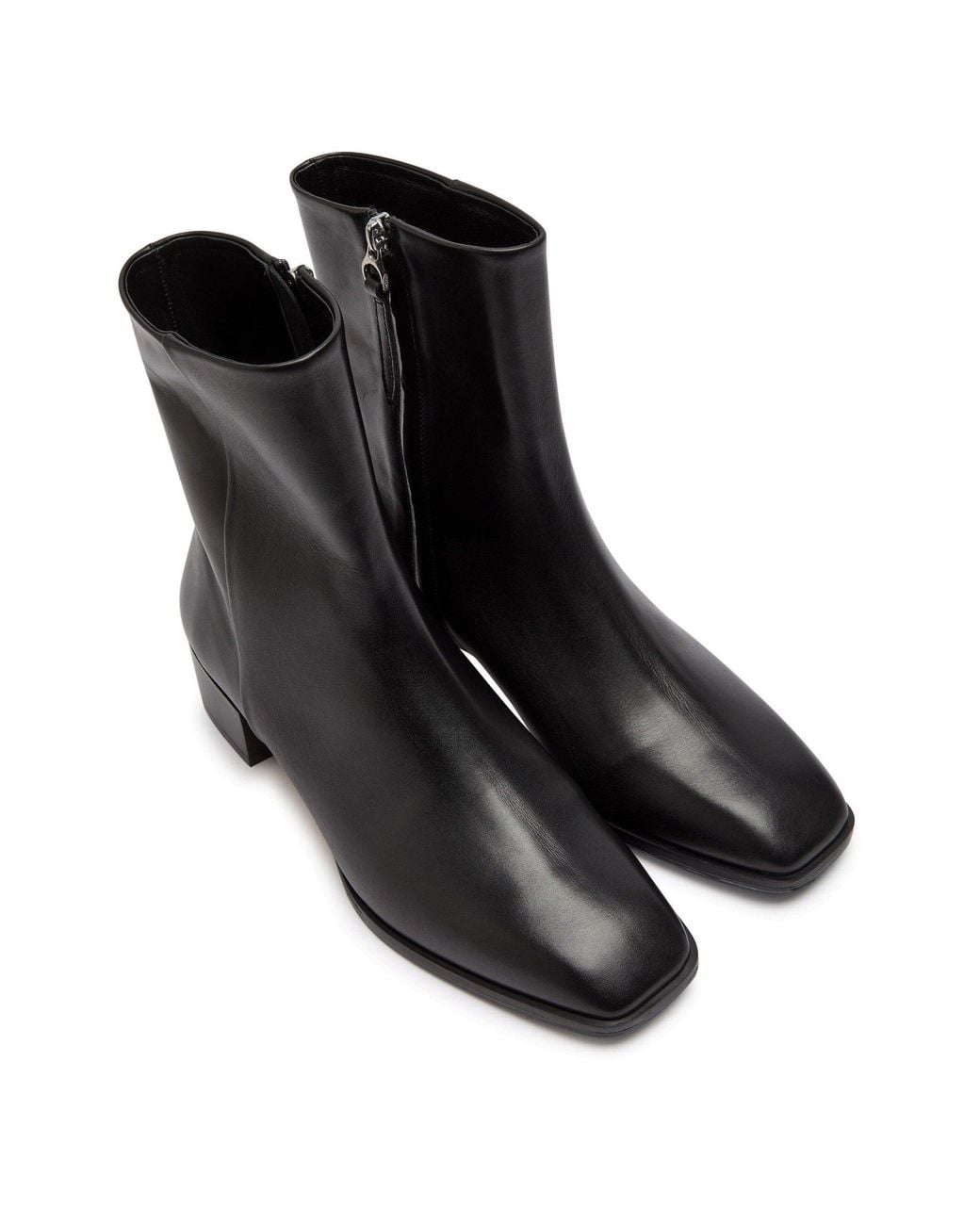 Ganni Black Leather Heeled Ankle Boots