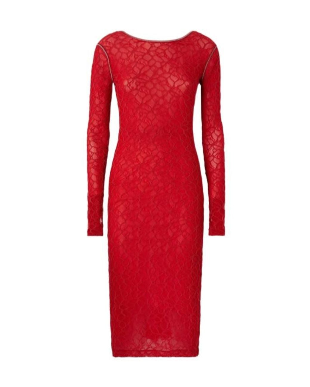 Pinko Red Aaron Open Back Dress
