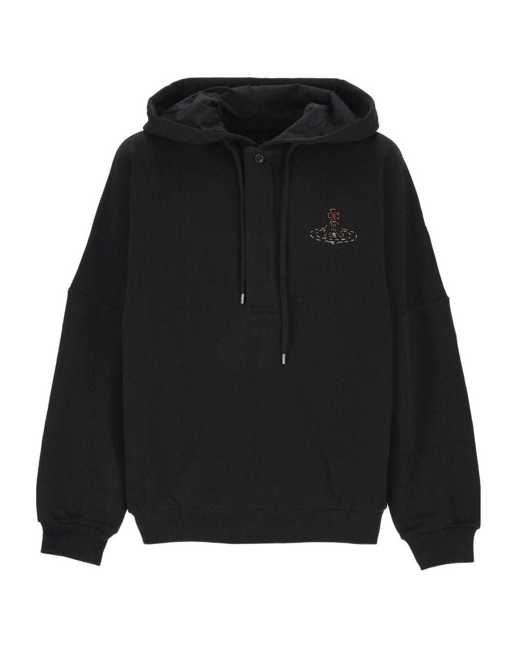 Vivienne Westwood Black Batwing Logo Hoodie for men