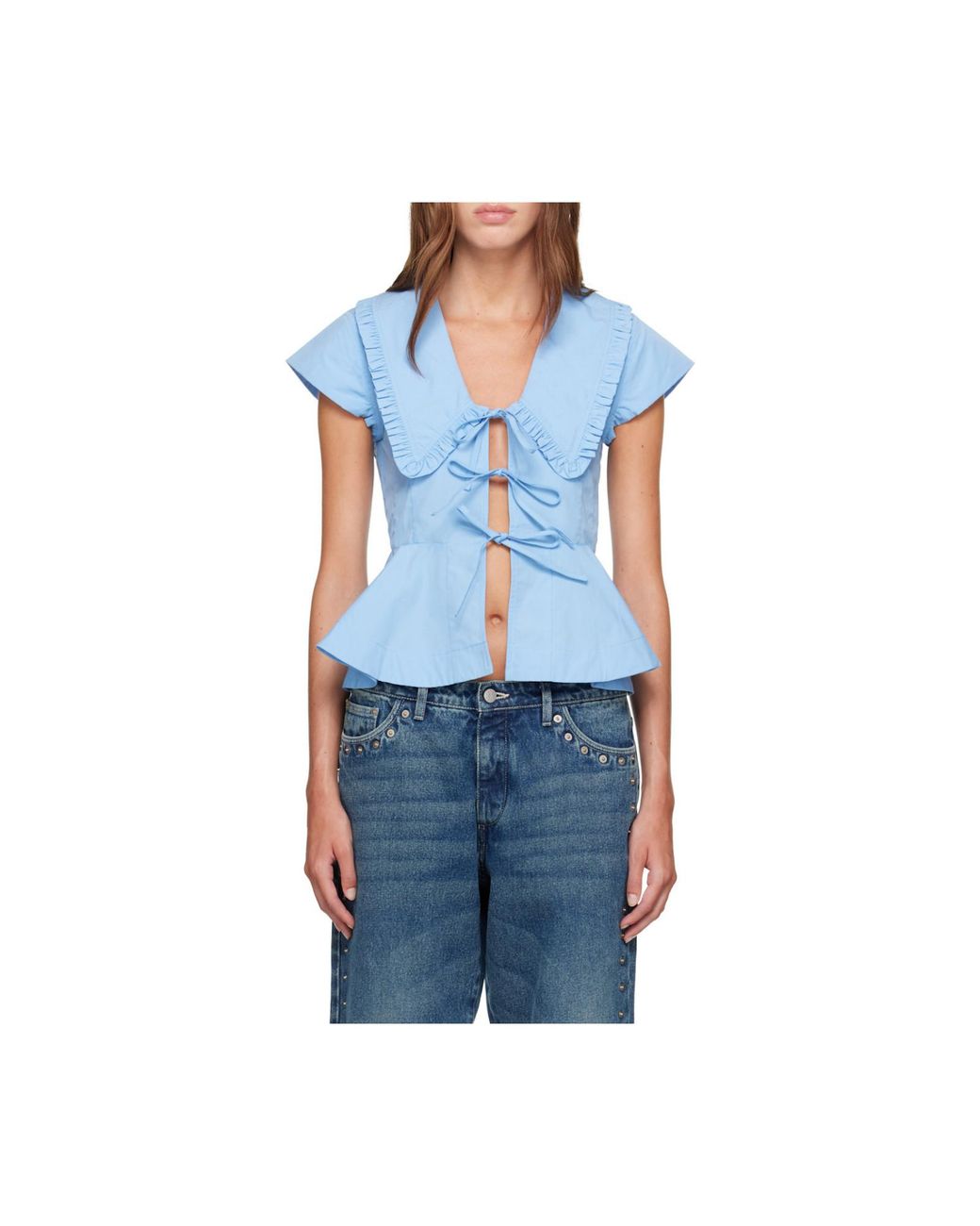 Ganni Blue Blouse