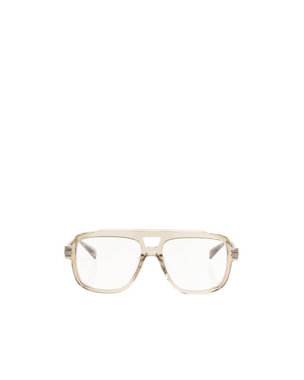 Balmain White Square-Frame Glasses for men