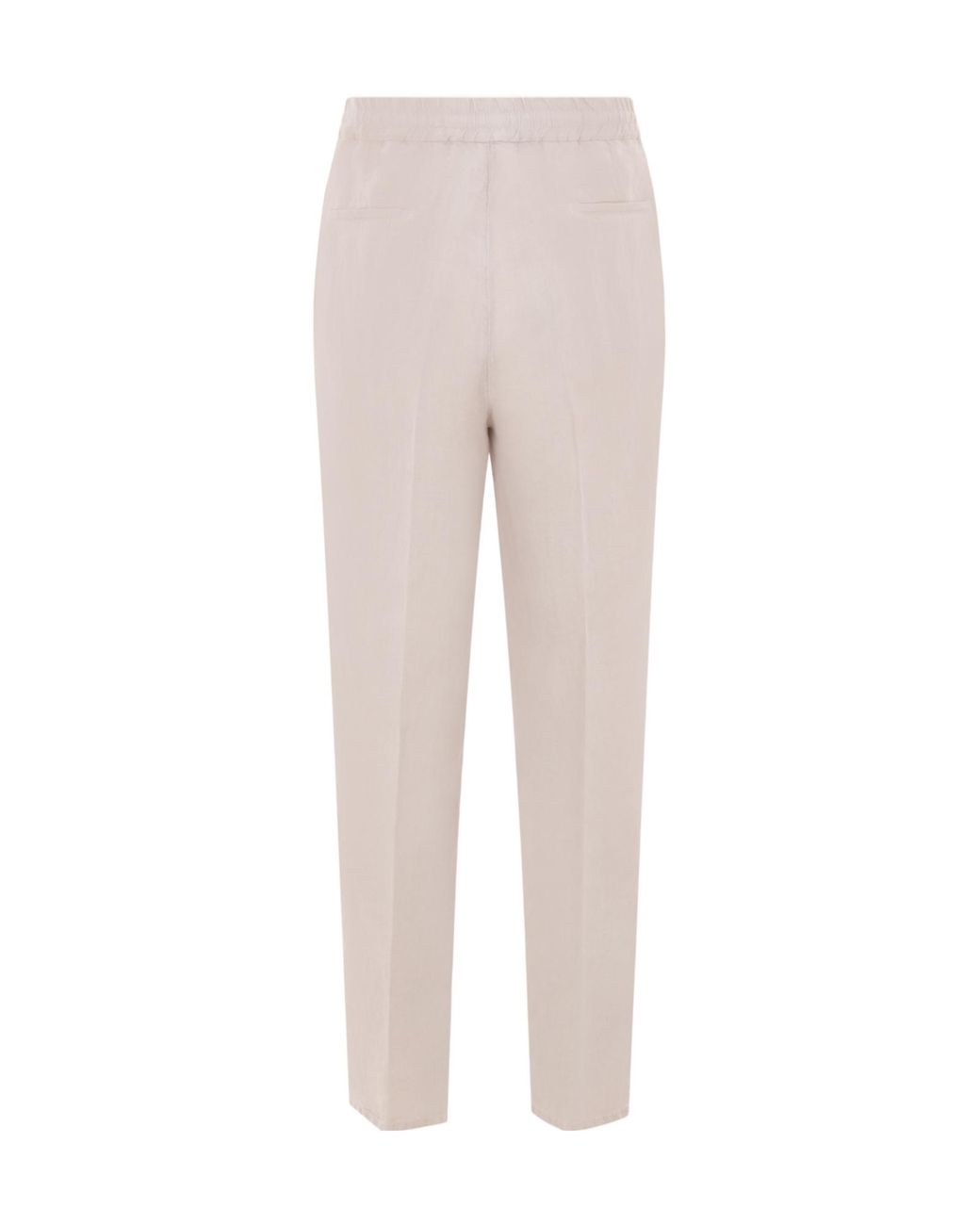 Brunello Cucinelli White Elasticated Waistband Drawstring Pants for men