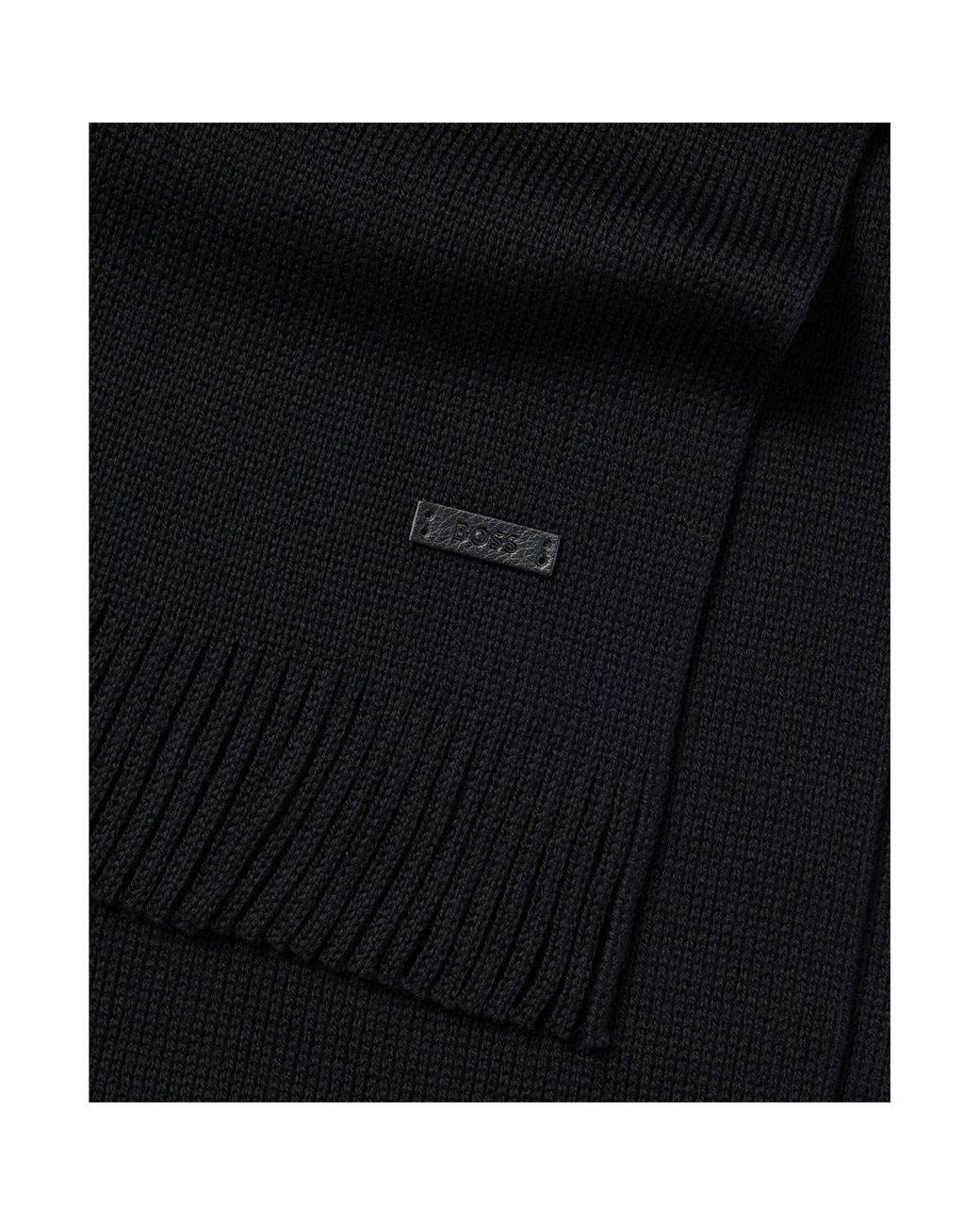 Boss Blue Knitted Scarf for men