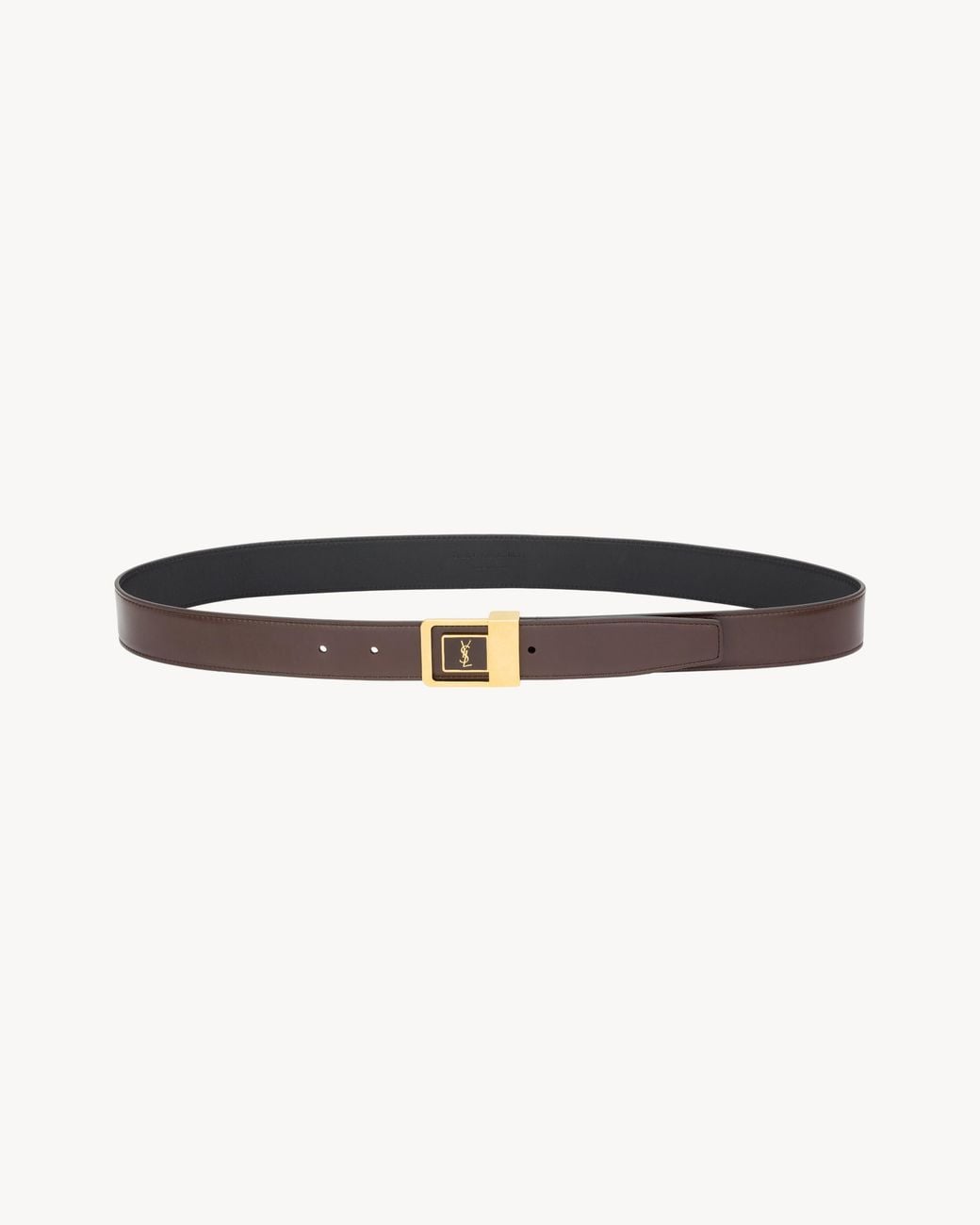 Saint Laurent White Logo Buckle Belt for men