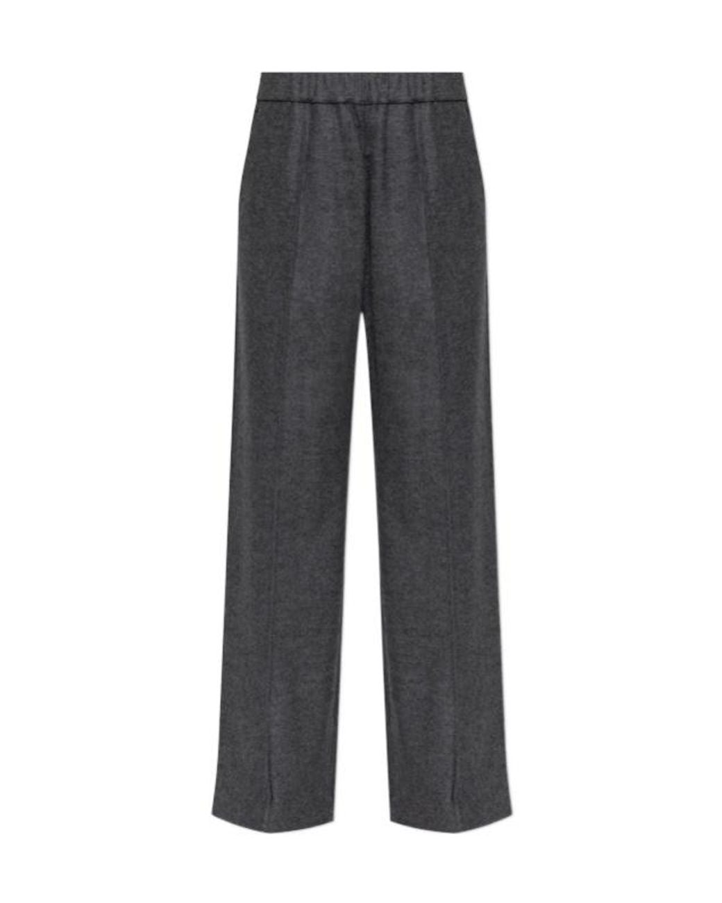 Jil Sander Gray Stitched Seam Wide-Leg Pants