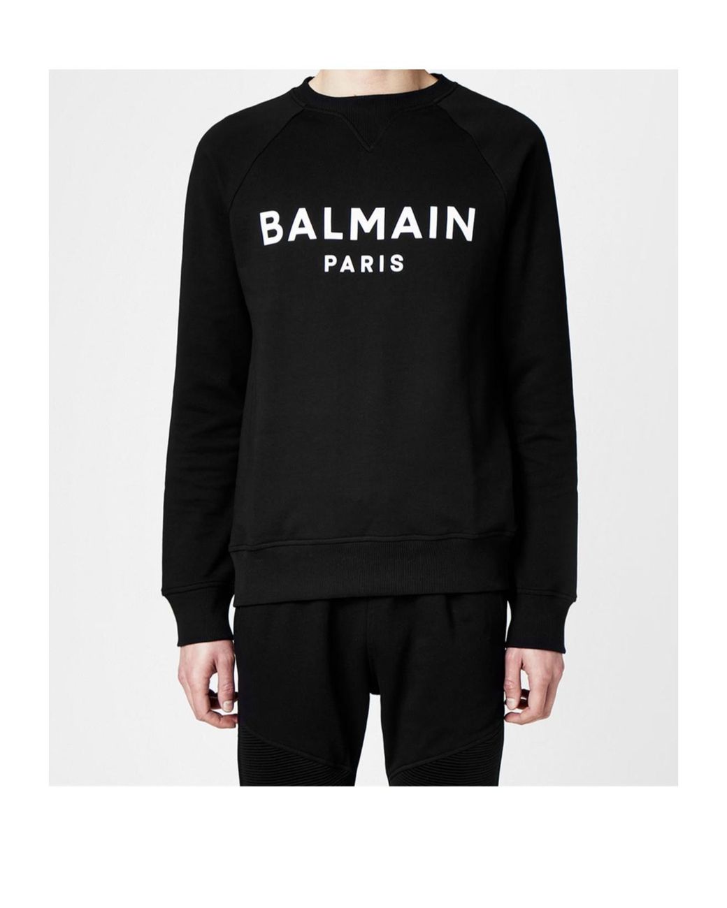 Balmain Black Logo Crew Sweater for men
