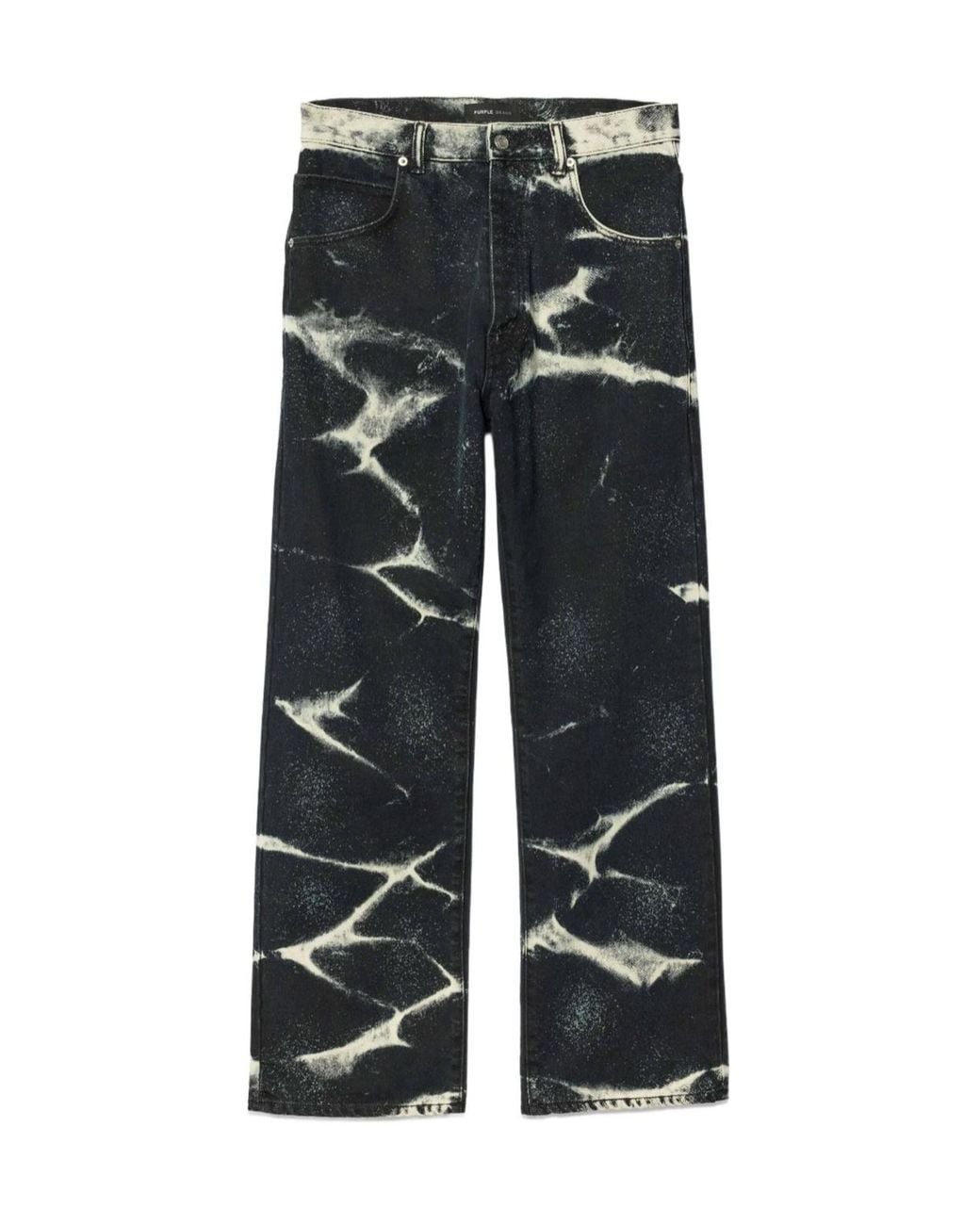 Purple Brand Gray P018 Marble Coated Wide-Leg Jeans for men