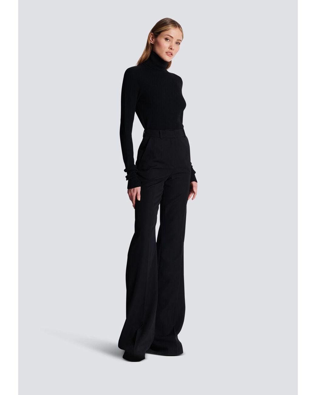 Balmain Black Creases Flared Trousers