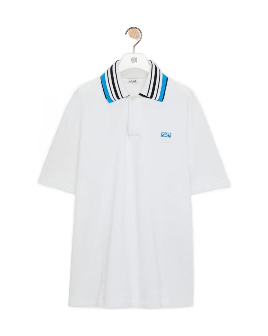 Loewe White Side Slits Polo Shirt for men