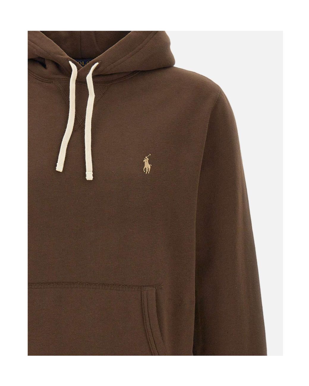 Polo Ralph Lauren Brown Ralph Lauren Embroidered Logo Hoodie for men