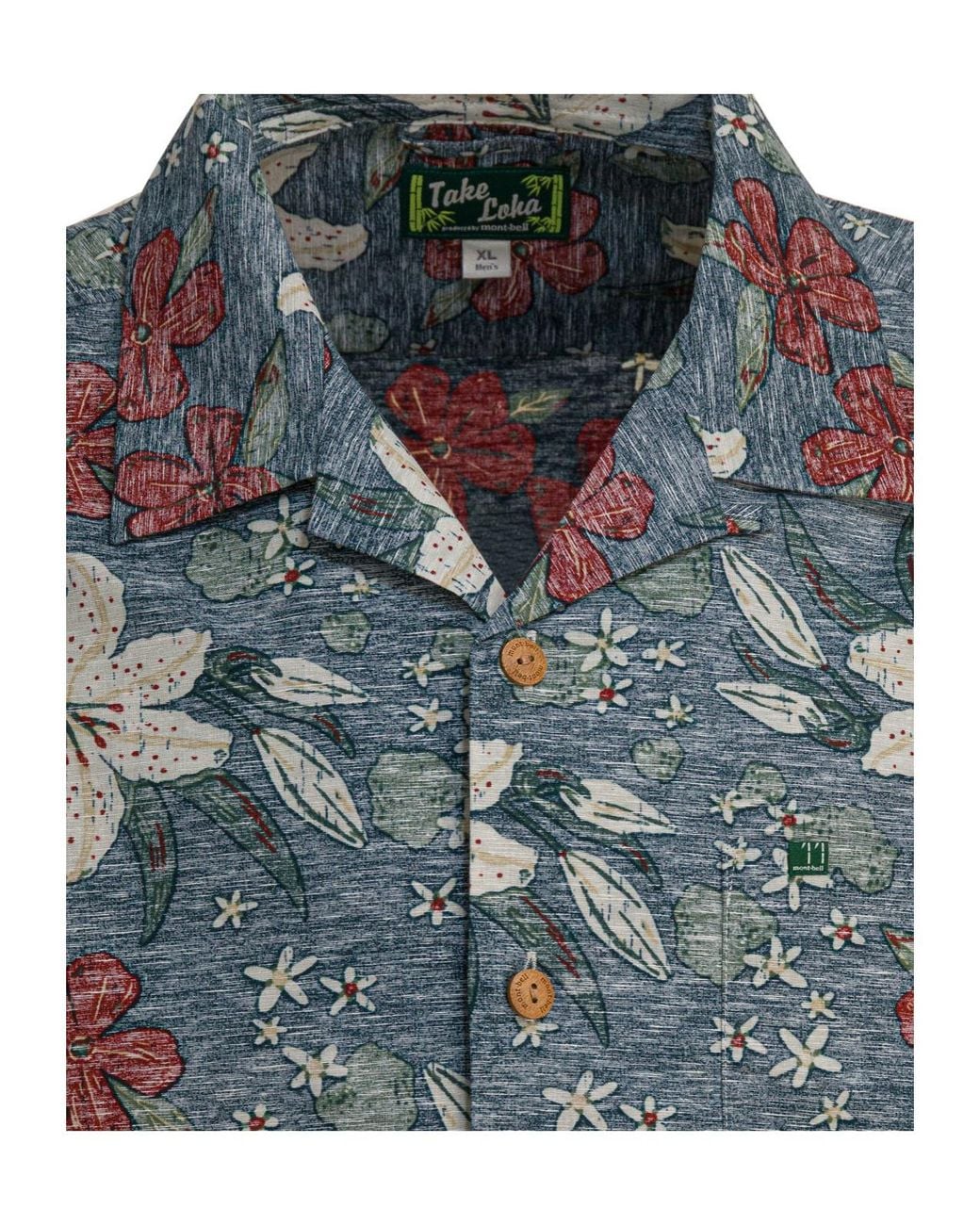 Montbell Blue Take Loha Shirt for men