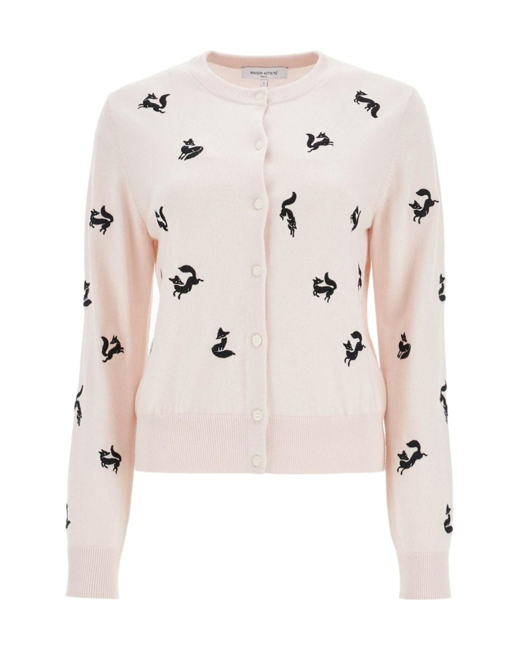 Maison Kitsuné Natural Maison Kitsuné Fancy Fox Embroidered Cardigan