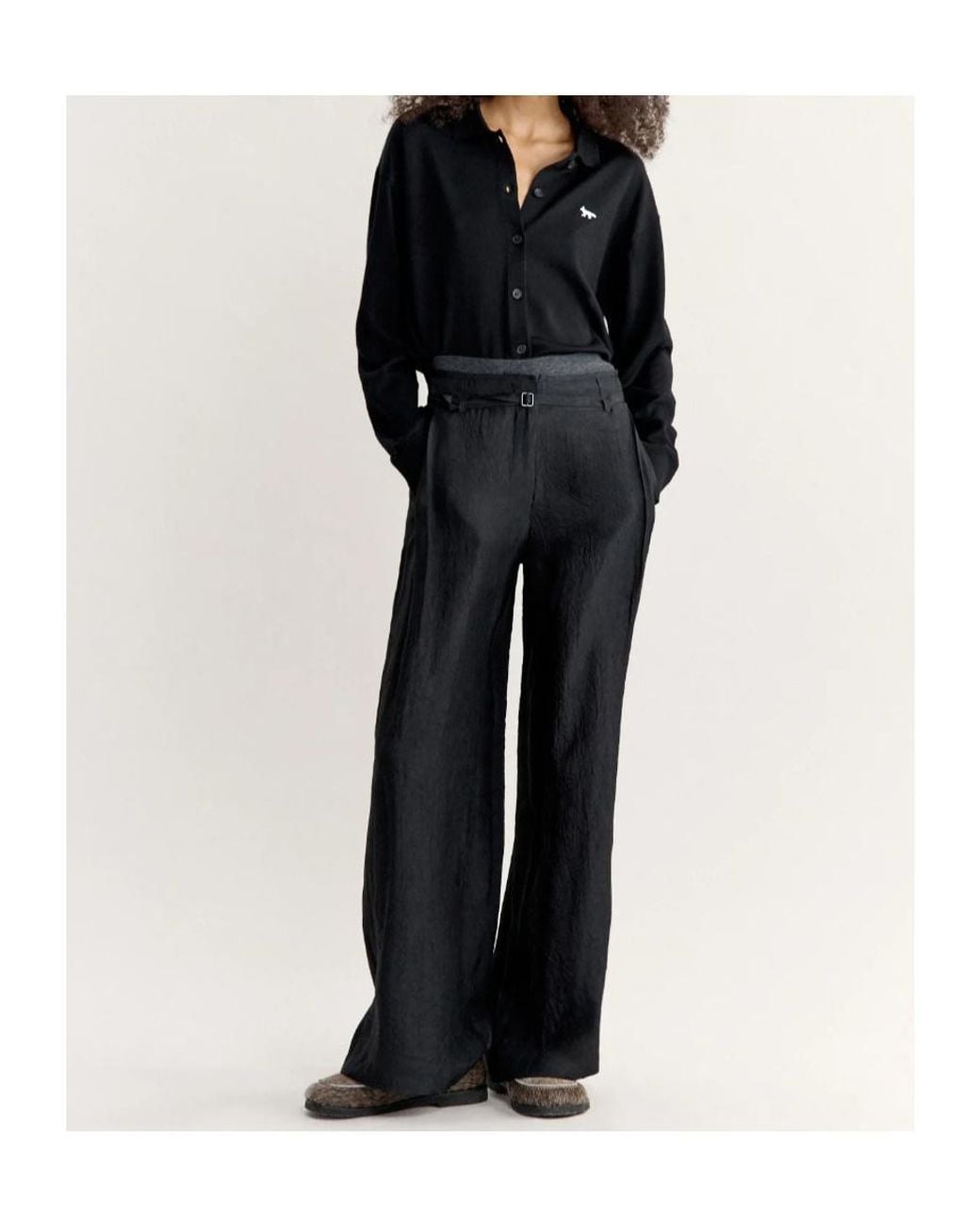 Maison Kitsuné Black Maison Kitsuné Profile Fox Polo Cardigan