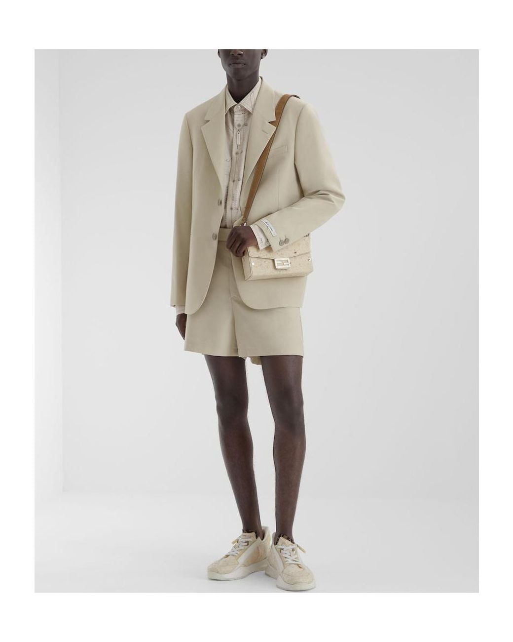 Fendi Natural Single Breasted Tailored Blazer for men